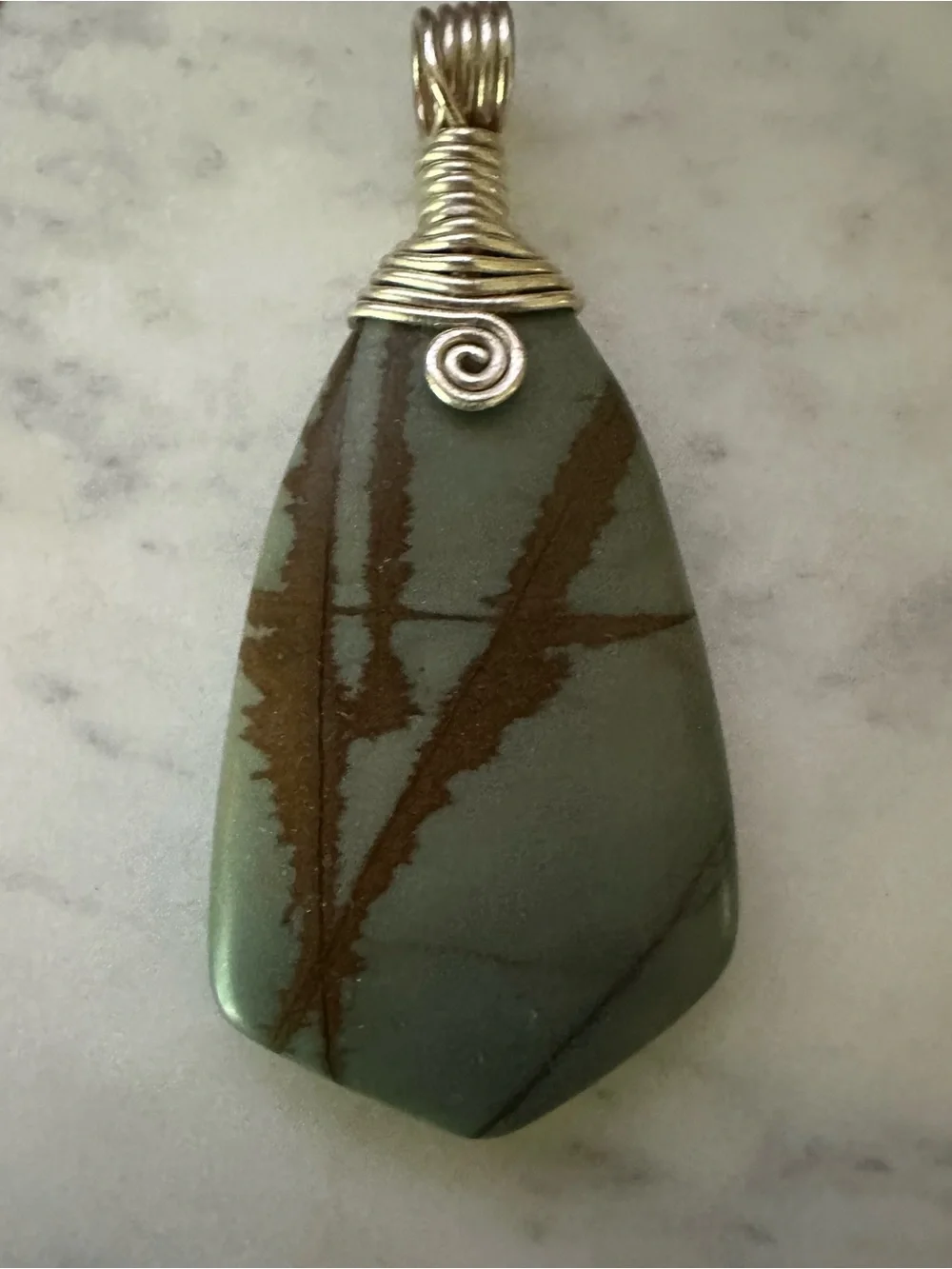 Handmade Jasper Pendant Necklace with Matching Earrings Set in Sterling Silver